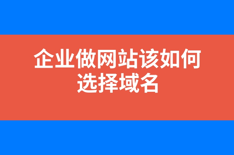 “企业做网站该如何选择域名”