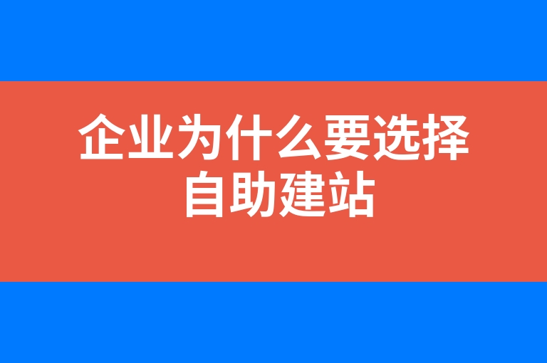 “企业为什么要选择自助建站”