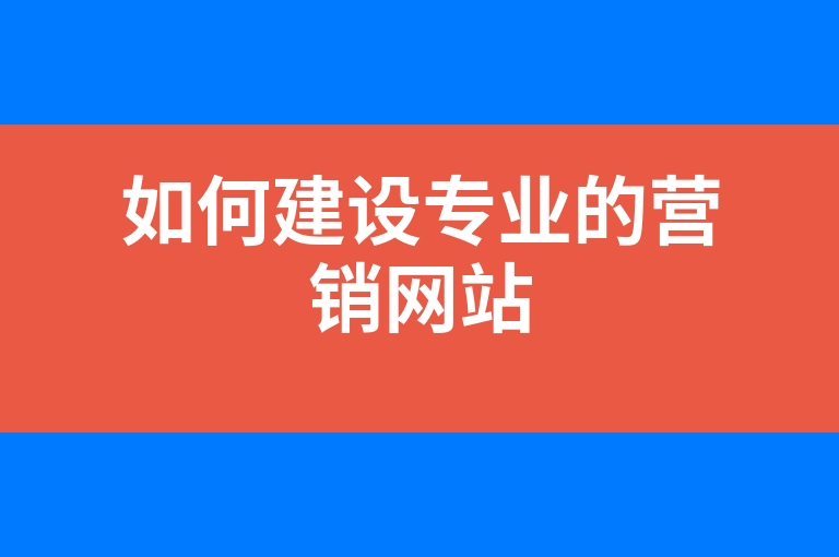 “如何建设专业的营销网站”