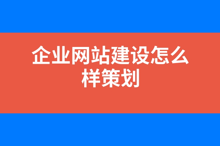 “企业网站建设怎么样策划”