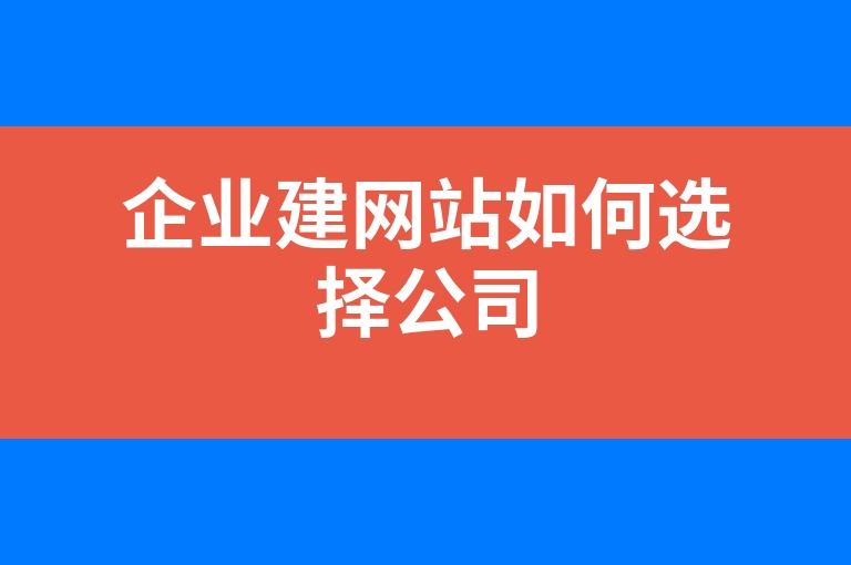 “企业建网站如何选择公司”