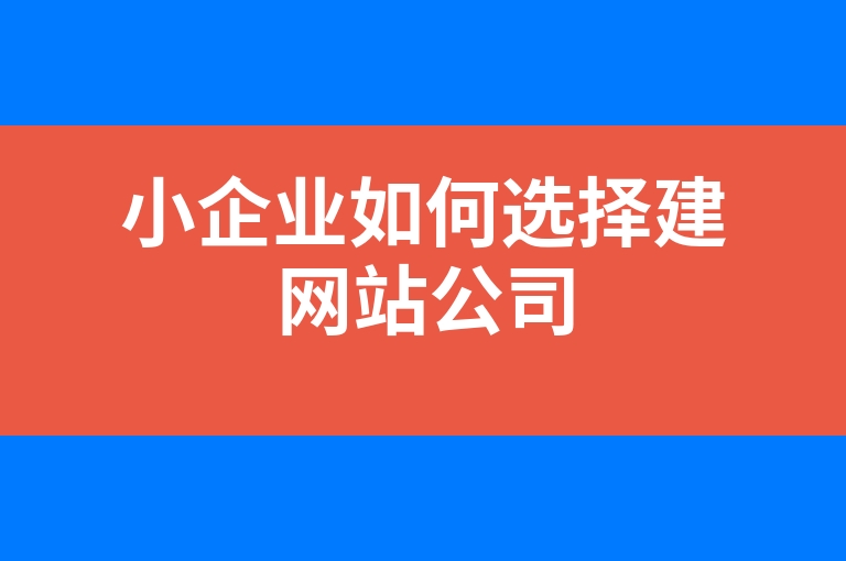 “小企业如何选择建网站公司”