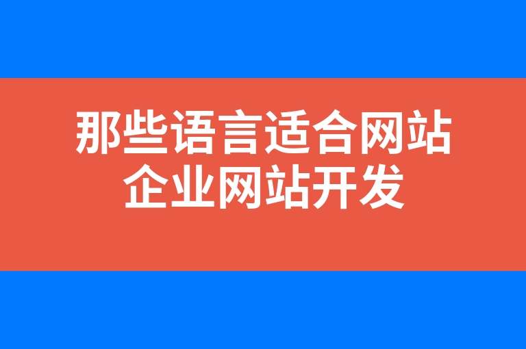 “那些语言适合网站企业网站开发”