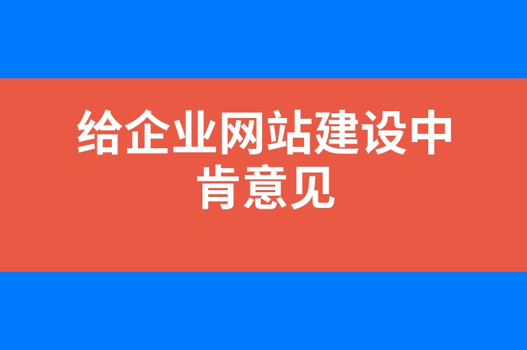 “给企业网站建设中肯意见”